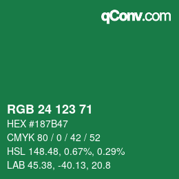Color code: RGB 24 123 71 | qconv.com