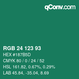 Code couleur: RGB 24 123 93 | qconv.com