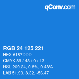 Código de color: RGB 24 125 221 | qconv.com