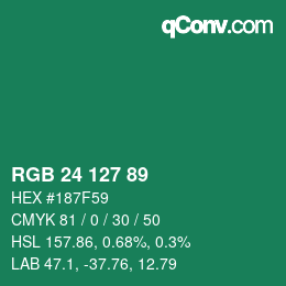 Color code: RGB 24 127 89 | qconv.com