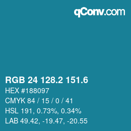 カラーコード: RGB 24 128.2 151.6 | qconv.com