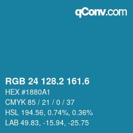 カラーコード: RGB 24 128.2 161.6 | qconv.com