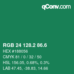 カラーコード: RGB 24 128.2 86.6 | qconv.com