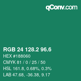 カラーコード: RGB 24 128.2 96.6 | qconv.com