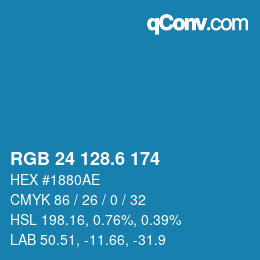 カラーコード: RGB 24 128.6 174 | qconv.com