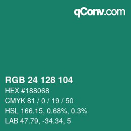 Color code: RGB 24 128 104 | qconv.com