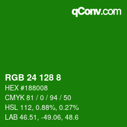 Color code: RGB 24 128 8 | qconv.com
