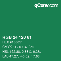 カラーコード: RGB 24 128 81 | qconv.com