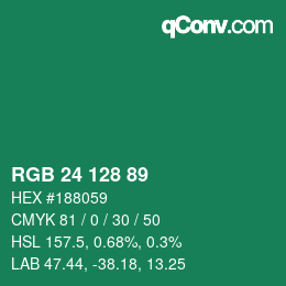 Color code: RGB 24 128 89 | qconv.com
