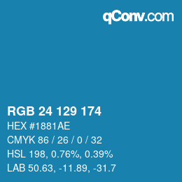Color code: RGB 24 129 174 | qconv.com