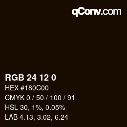 Color code: RGB 24 12 0 | qconv.com