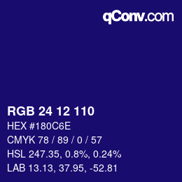 カラーコード: RGB 24 12 110 | qconv.com