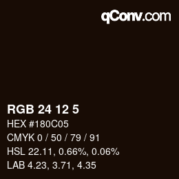 Color code: RGB 24 12 5 | qconv.com