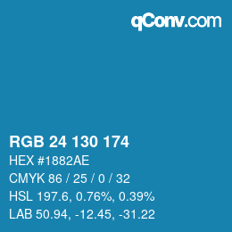 Color code: RGB 24 130 174 | qconv.com