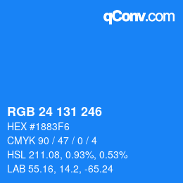 Color code: RGB 24 131 246 | qconv.com