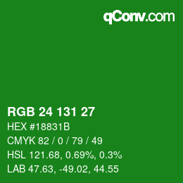 カラーコード: RGB 24 131 27 | qconv.com