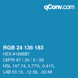 Color code: RGB 24 136 183 | qconv.com