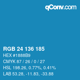 Color code: RGB 24 136 185 | qconv.com
