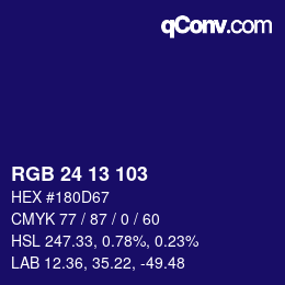 カラーコード: RGB 24 13 103 | qconv.com