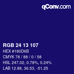 Color code: RGB 24 13 107 | qconv.com