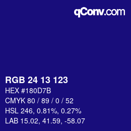 Color code: RGB 24 13 123 | qconv.com