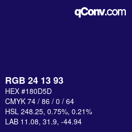 カラーコード: RGB 24 13 93 | qconv.com