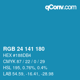 Color code: RGB 24 141 180 | qconv.com