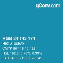 Color code: RGB 24 142 174 | qconv.com