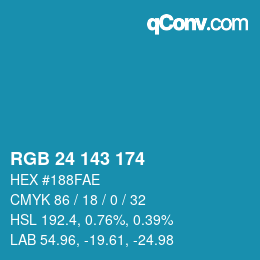 颜色代码: RGB 24 143 174 | qconv.com