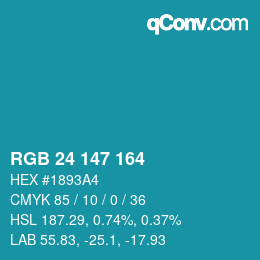 Color code: RGB 24 147 164 | qconv.com