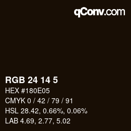 Color code: RGB 24 14 5 | qconv.com