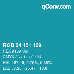 Color code: RGB 24 151 169 | qconv.com