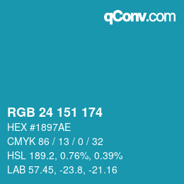 Farbcode: RGB 24 151 174 | qconv.com
