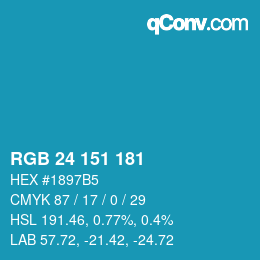 Color code: RGB 24 151 181 | qconv.com