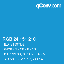 Color code: RGB 24 151 210 | qconv.com