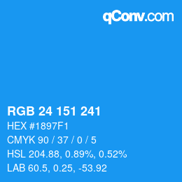 Color code: RGB 24 151 241 | qconv.com