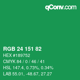 Color code: RGB 24 151 82 | qconv.com