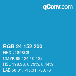 Color code: RGB 24 152 200 | qconv.com