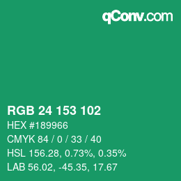 Color code: RGB 24 153 102 | qconv.com