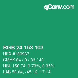 Color code: RGB 24 153 103 | qconv.com