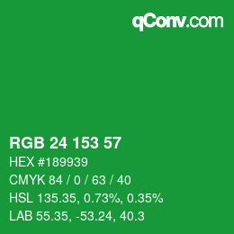 Color code: RGB 24 153 57 | qconv.com