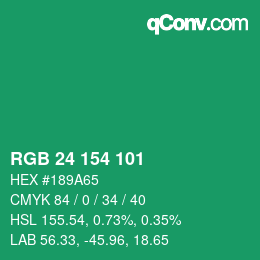 Color code: RGB 24 154 101 | qconv.com