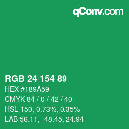 Color code: RGB 24 154 89 | qconv.com