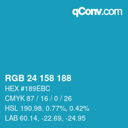 Color code: RGB 24 158 188 | qconv.com