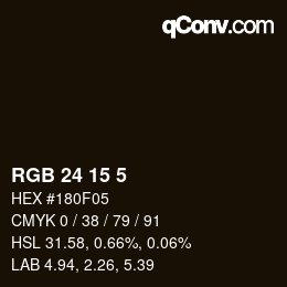 カラーコード: RGB 24 15 5 | qconv.com