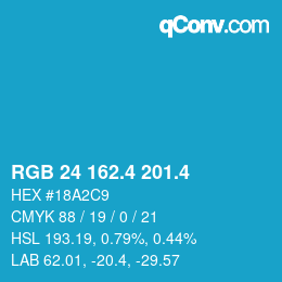 カラーコード: RGB 24 162.4 201.4 | qconv.com