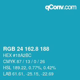 カラーコード: RGB 24 162.8 188 | qconv.com