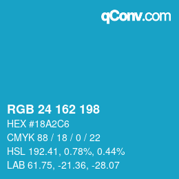 Color code: RGB 24 162 198 | qconv.com