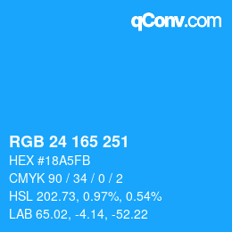 Color code: RGB 24 165 251 | qconv.com