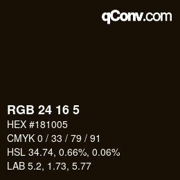 カラーコード: RGB 24 16 5 | qconv.com